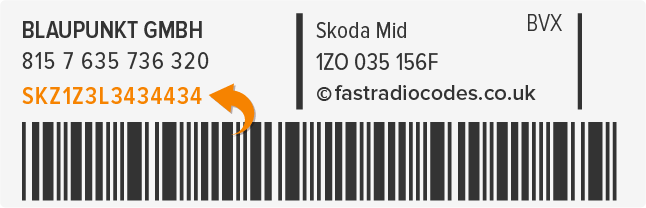 Skoda Radio Code Serial Label | SKZ
